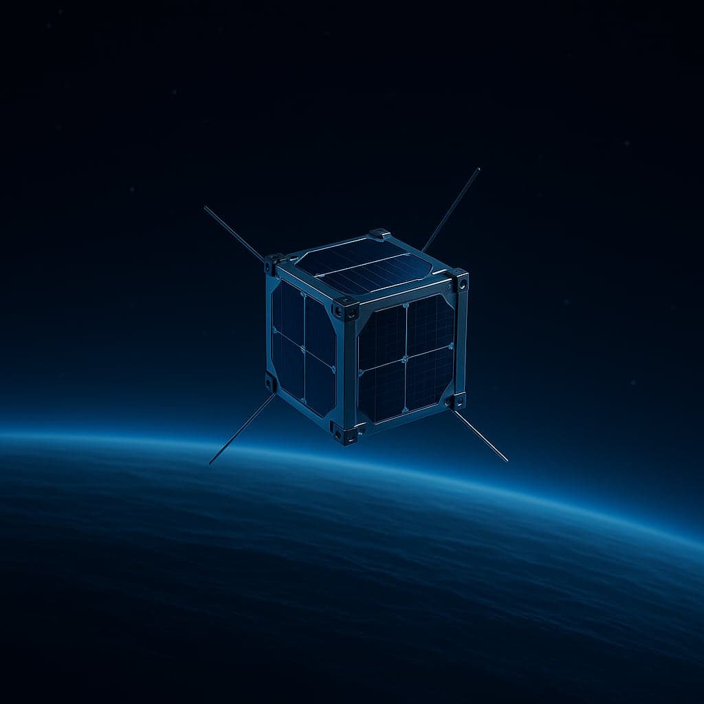 A render of LISAT-01 in orbit